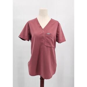 Figs Women's X-Small Catarina One Pocket Mauve Scrub Top